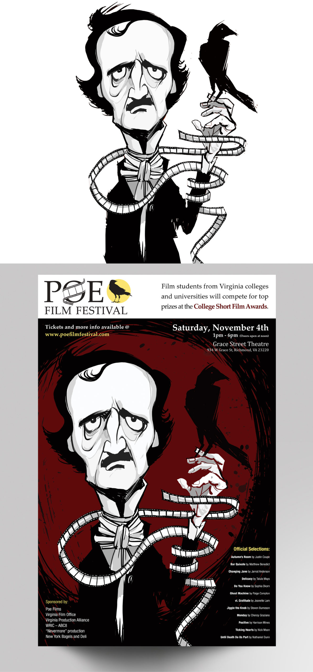 Poe Film Festival Illustration